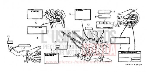 ETIQUETTE DE PRECAUTIONS NSR125RY de 2000